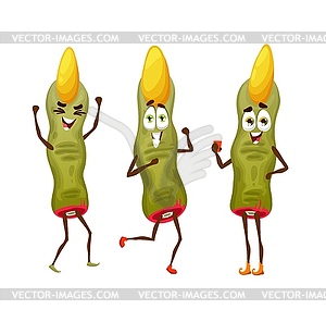 Cartoon Halloween witch finger cookies characters - vector clipart