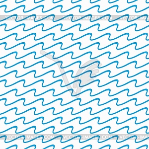 Морские синие волны минималистичный бесшовный узор - векторизованный клипарт
