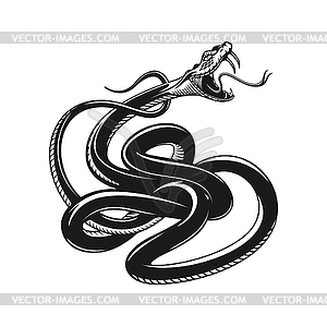 Snake tattoo, angry rattlesnake or cobra viper - vector image