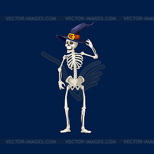 Cartoon spooky skeleton Halloween funny character - vector clipart