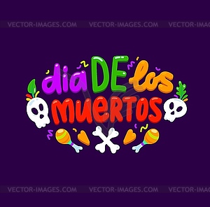 Dia de los Muertos, Mexican holiday calavera skull - stock vector clipart