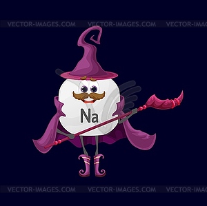 Cartoon sodium or natrium micronutrient character - vector clipart / vector image