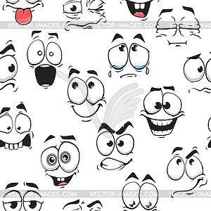 Seamless background with cartoon faces - vector clipart