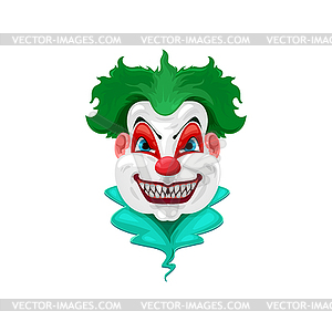 Clown spooky creature with angry face expression - vector clipart