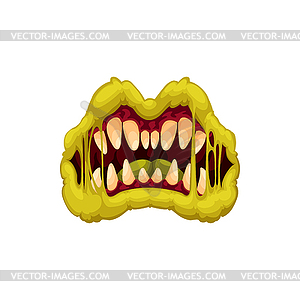 Monster mouth, zombie alien jaws with sharp teeth - vector clip art