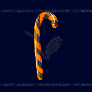 Спиральный леденец-трость, праздничное кондитерское изделие, значок угощения - векторное изображение