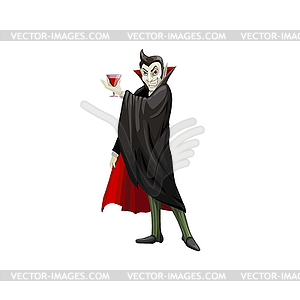 Cartoon vampire spooky Halloween Dracula character - vector image