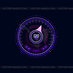 Car or motorbike futuristic speedometer gauge dial - vector image