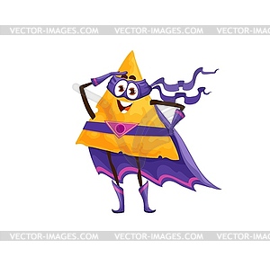 Cartoon mexican nachos superhero funny character - vector clip art