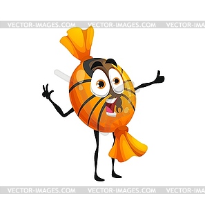 Cartoon Halloween candy, toffee in wrap - vector clip art