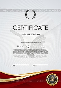 Award certificate of appreciation, diploma - vector clipart