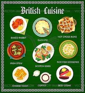 British cuisine restaurant meals menu design - vector EPS clipart