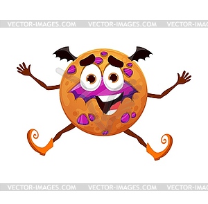 Cartoon Halloween gingerbread cookie character - vector clip art