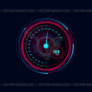 Modern car futuristic speedometer gauge dial - vector clip art