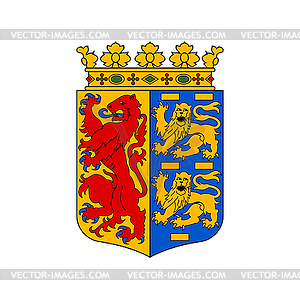 Netherlands coat of arms, North Holland heraldry - vector image