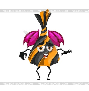 Halloween candy character with bat wings monster - vector clip art