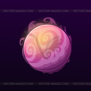 Space planet with air vortices galaxy globe - vector image