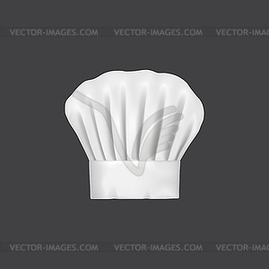 Realistic chef hat, cook white cap and baker toque - vector image