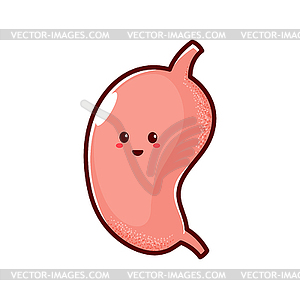 Digestive system organ stomach cartoon character - vector clipart