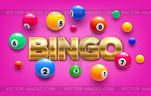 Bingo lottery 3d colorful balls - vector image