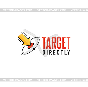 Business success, goal and target outline icon - vector clip art