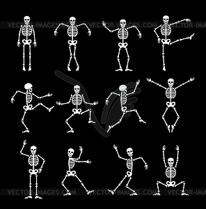 Skeleton dance animated game sprite, set - vector clip art