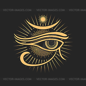 Horus evil seeing eye witchcraft magic symbol - vector clipart