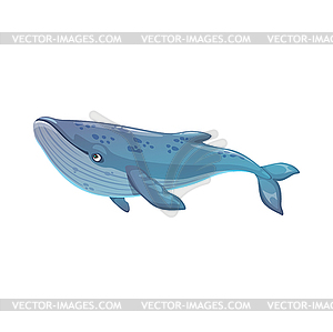 Blue whale underwater animal, sea mammal - vector clipart