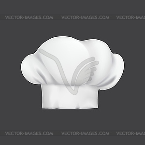 Restaurant chef hat, cook cap and baker 3d toque - vector clip art