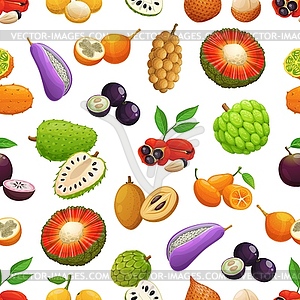 Cartoon tropical fruit seamless pattern background - vector clipart / vector image