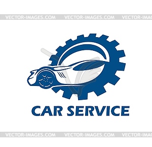 Car service icon, auto repair workshop - royalty-free vector clipart