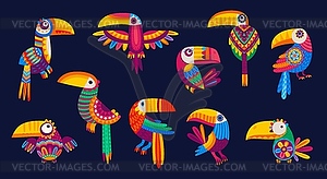 Cartoon mexican or brazilian toucans funny birds - vector clipart