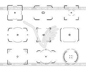 Camera focus icons, autofocus frames of viewfinder - vector clip art