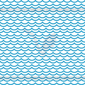 Blue ocean and sea waves abstract seamless pattern - vector clipart