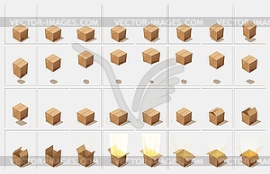 Jumping cartoon animated gift box sprite - vector image