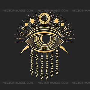 Esoteric symbol magic eye tattoo occult mason sign - vector EPS clipart