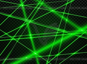 Crossed green laser beam lights background - vector clip art