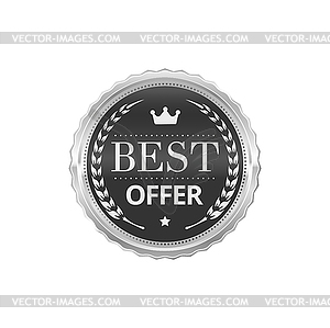 Best price or special offer silver badge and label - vector clip art