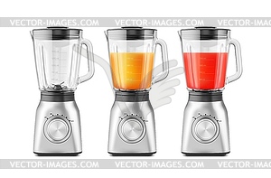 Realistic juicer, kitchen mixer blender - vector clipart