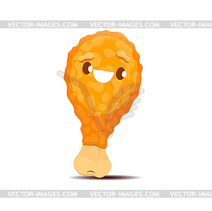 Chicken leg fast food kawaii drumstick character - vector clipart