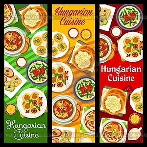 Hungarian cuisine restaurant vertical banners - vector image