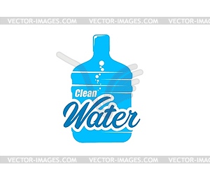 Clean bottled water for coolers delivery icon - vector clip art