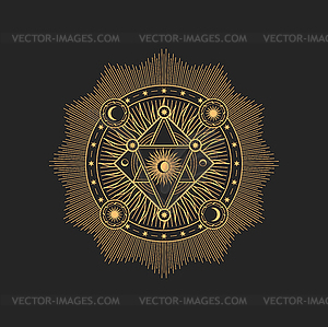 Пентаграмма звезда священный мистический оккультный знак талисмана - векторное изображение клипарта