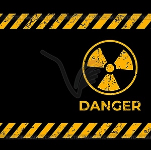 Radiation warning grunge background, biohazard - vector clipart