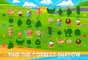 Found correct shadow or cartoon funny sweets - vector image