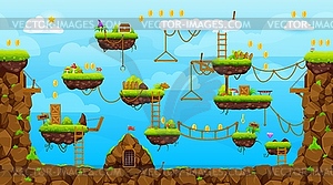 Arcade game level map interface, platform - vector clip art