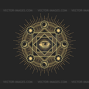 Esoteric occult symbol Eye of Providence - royalty-free vector clipart