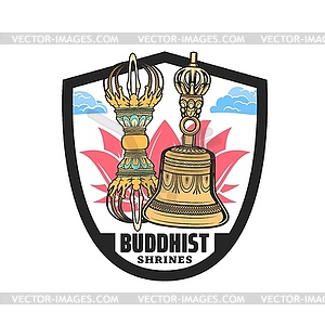 Buddhism symbols of Buddha spiritual meditation - color vector clipart