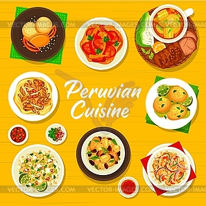 Peruvian cuisine cover page design template - vector image