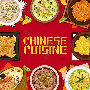 Chinese cuisine restaurant dishes menu cover page - vector clipart